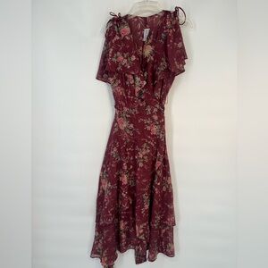 Rare Vintage Samuel Blue 70’s 80’s floral wrap boho dress